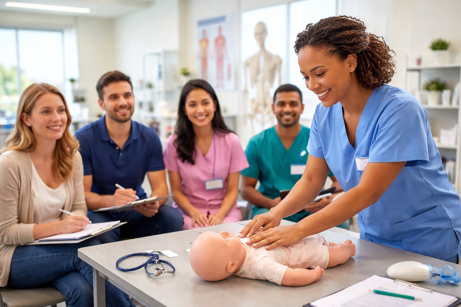 caregiving skills in a classroom setting